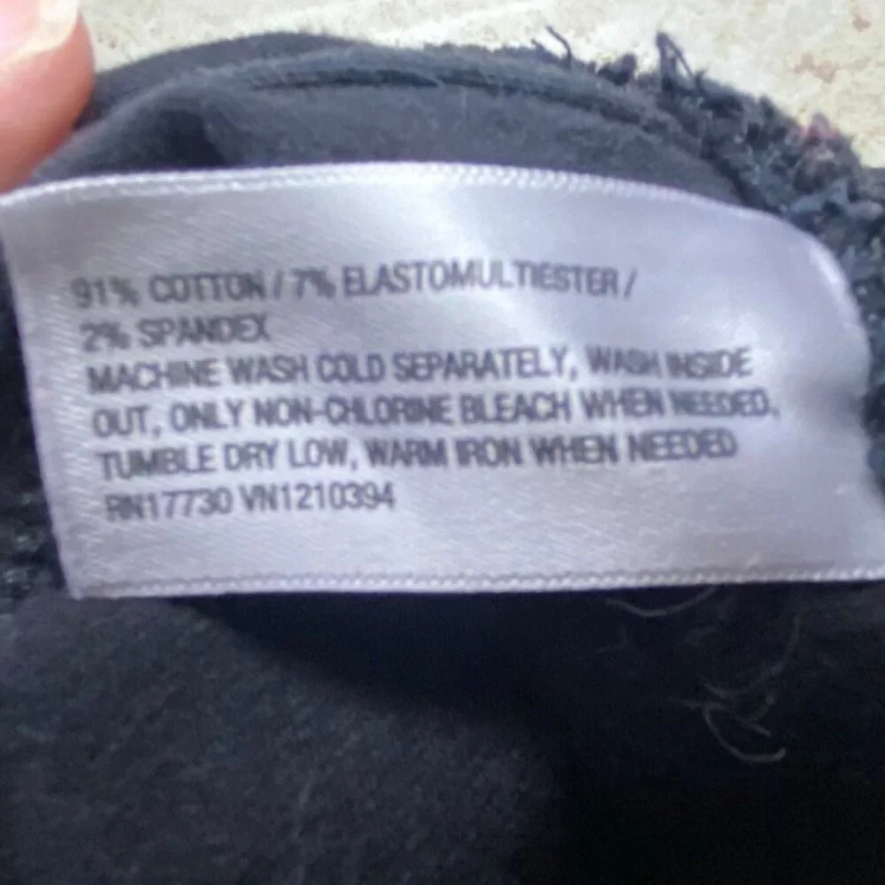 Isabel Skinny Maternity‎ Jeans 10 Black Cotton Blend Elastic Side Panels